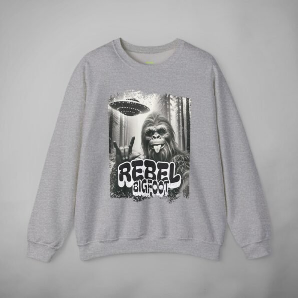 Bigfoot Rebel Sweatshirt: Cozy Casual Wear, Perfect for Nature Lovers, Funny Gift for Holidays, Adventure Apparel, UFO Enthusiast Gear